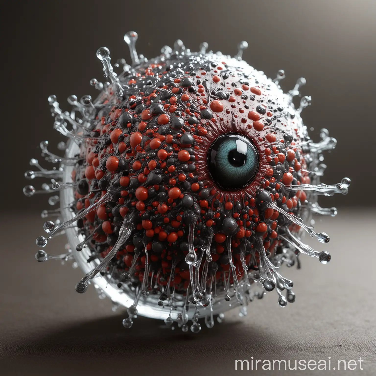 A monster that is a viscous agglutinations of bubbling cells rubbery fifteen-foot spheroids infinitely plastic and ductile