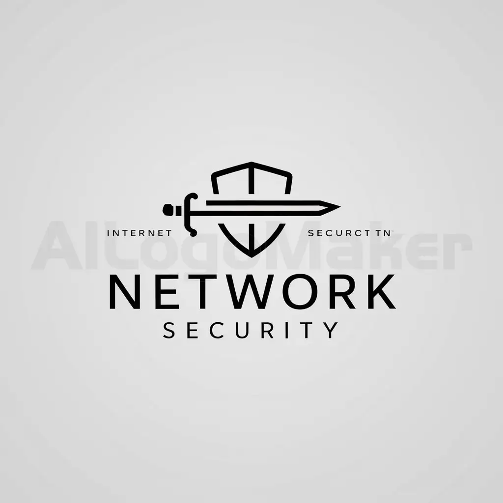 a logo design,with the text "network security", main symbol:shield, sword,Minimalistic,be used in Internet industry,clear background