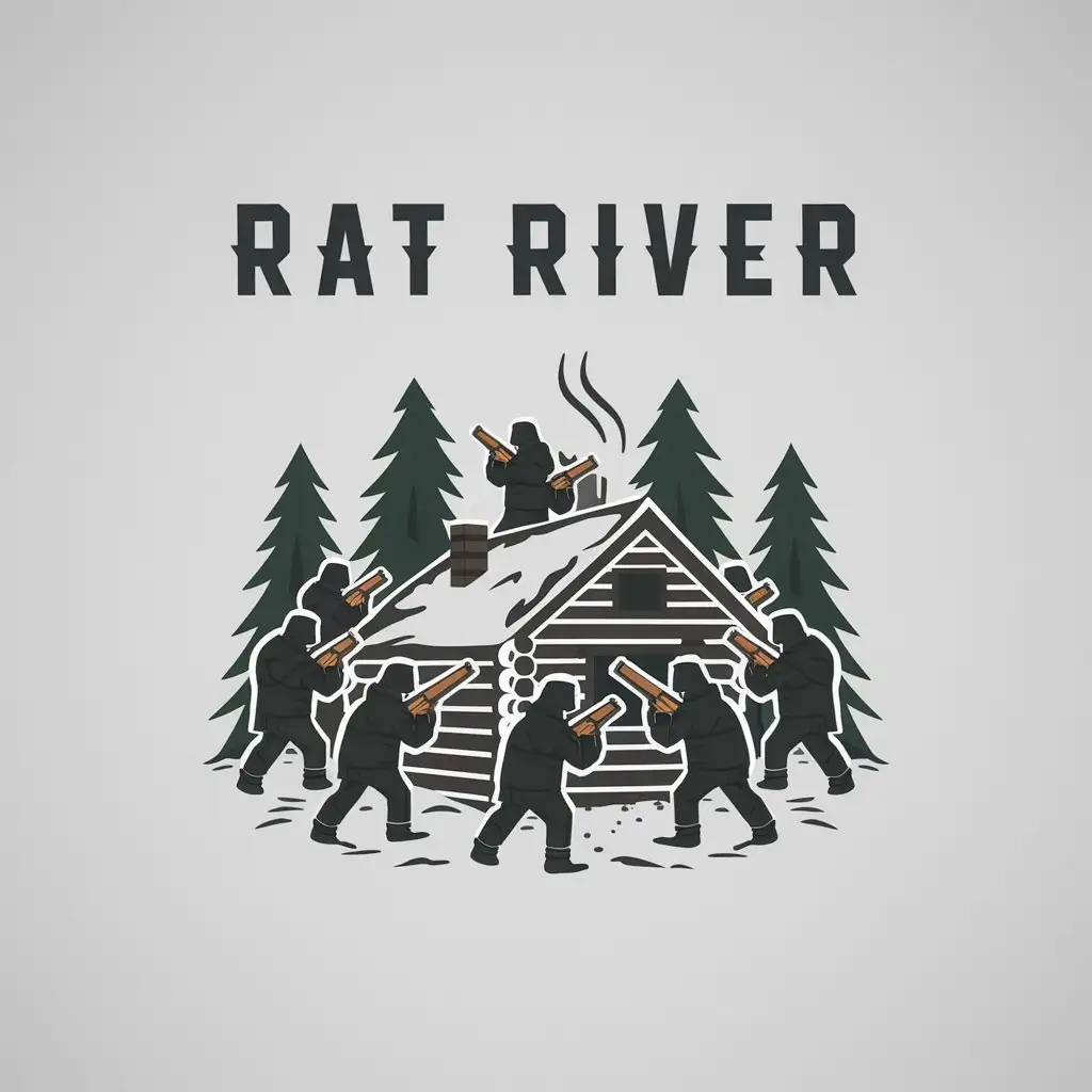 LOGO-Design-for-Rat-River-Winter-Warriors-Converge-on-Cabin-in-Snowy-Forest