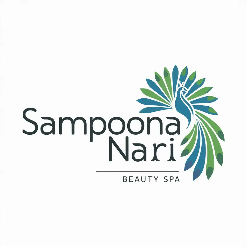 a logo design,with the text "sampoorna nari", main symbol:peacock,complex,be used in Beauty Spa industry,clear background