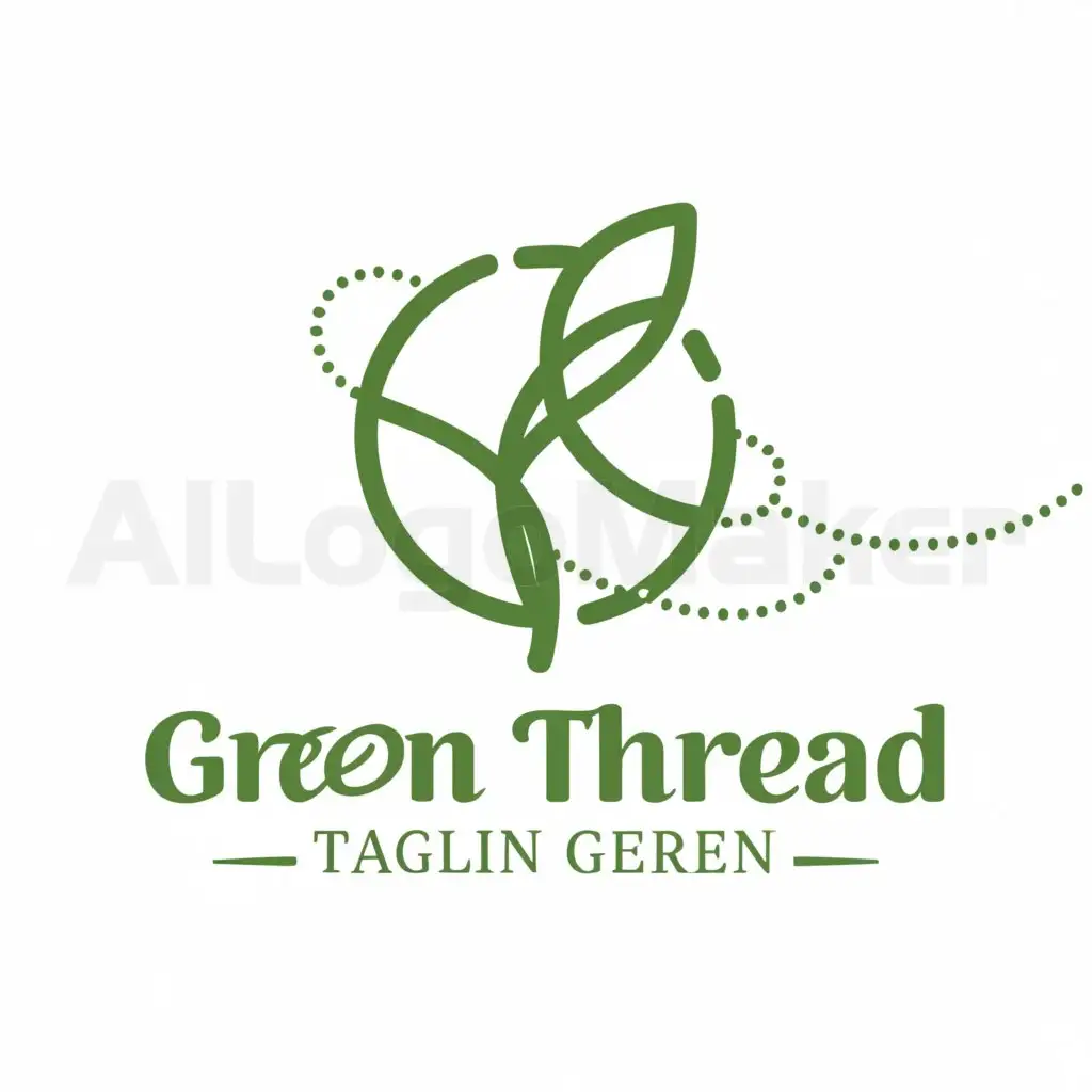 a logo design,with the text "Green Thread", main symbol:Design a logo for Green Thread that symbolizes sustainability and fashion. The logo should be versatile enough to be effective on various merchandise.,Moderate,be used in eco friendly industry,clear background
