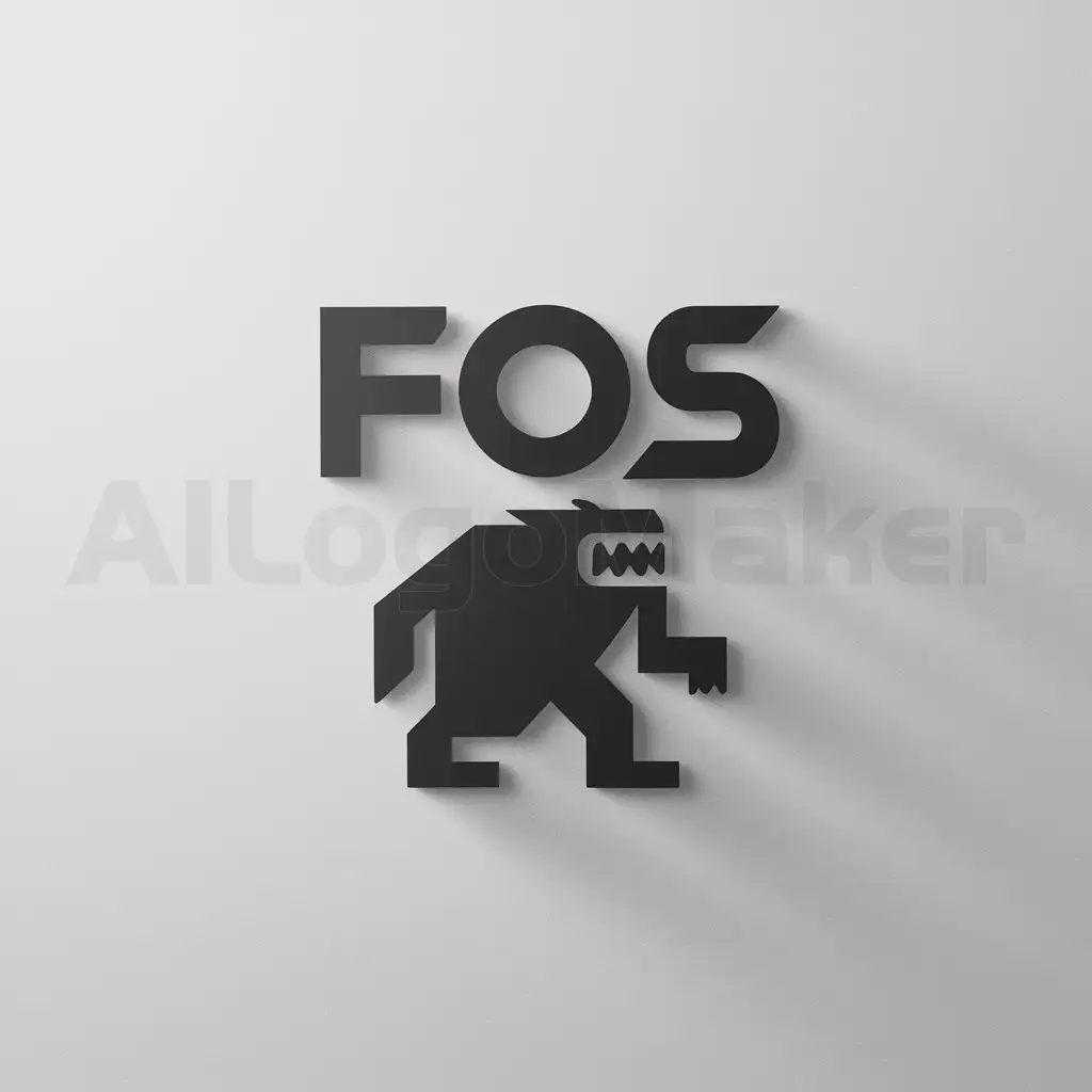 a logo design,with the text "FOS", main symbol:Monster,Minimalistic,be used in Musician industry,clear background