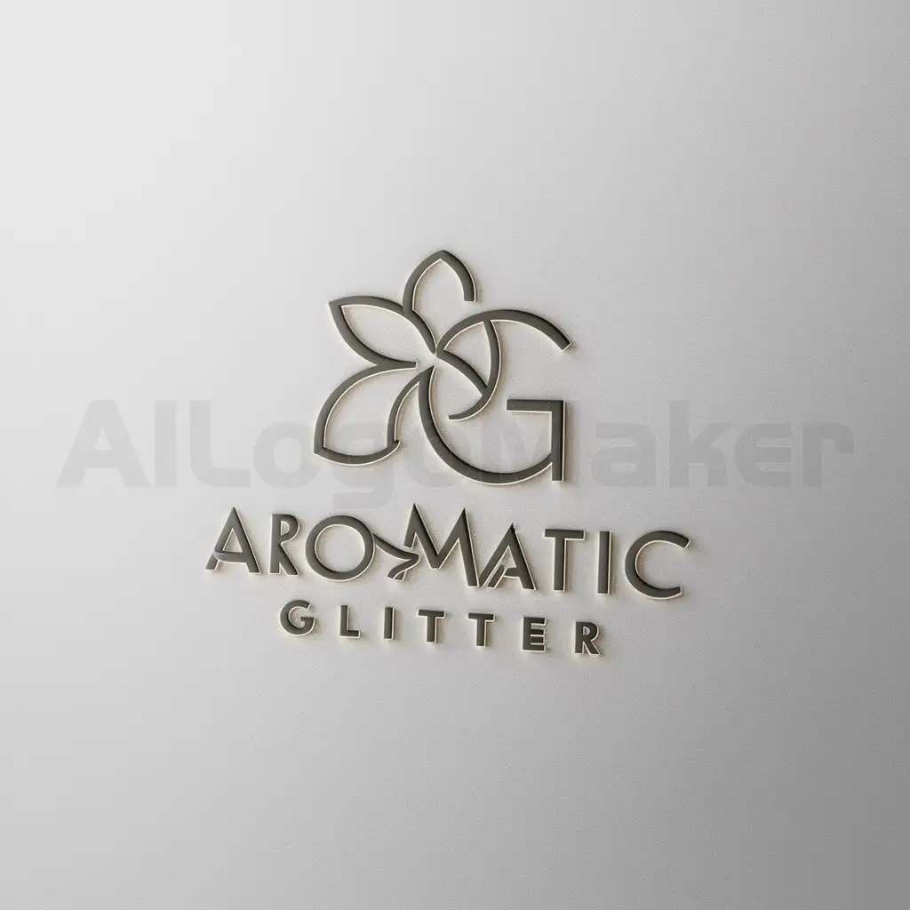 a logo design,with the text 'aromatic glitter', main symbol: flower A G, Minimalistic,be used in Retail industry,clear background