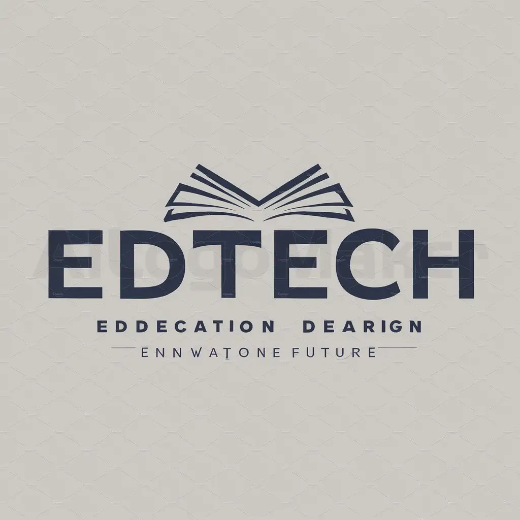 a logo design,with the text "EdTech", main symbol:Books,Typography,Moderate,be used in Education industry,clear background
