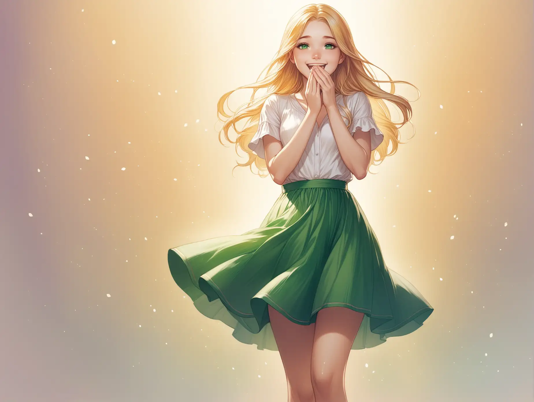 Joyful-Blonde-Girl-Laughing-in-Fantasy-Style-Art-by-Charlie-Bowater