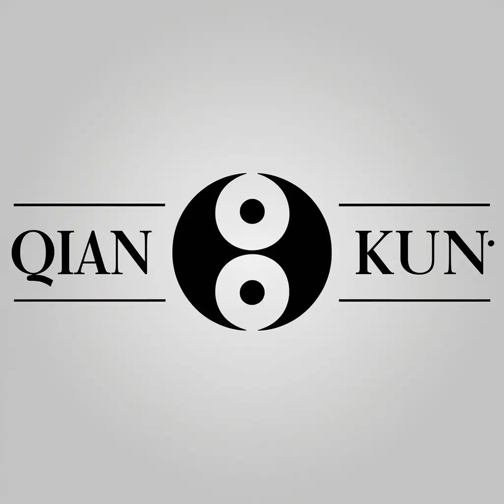 a logo design,with the text "Qian Kun", main symbol:Taiji,Moderate,clear background