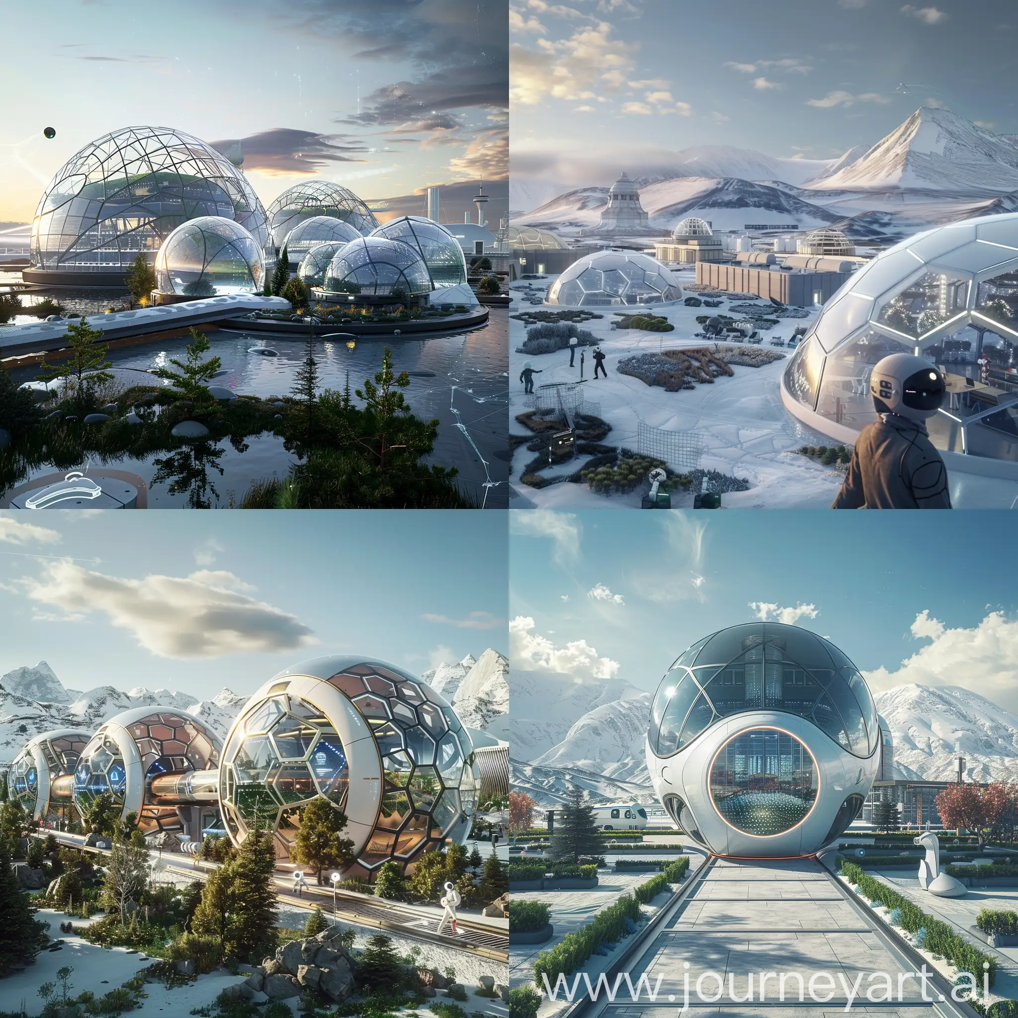 Futuristic Murmansk, Tesla Hyperloop Integration, WeWork Meets Biosphere 2, Star Trek Holographic Interfaces, SpaceX Starlink for Seamless Connectivity, Blade Runner-esque Vertical Farms, Amazon's Alexa on Steroids, Apple's Minimalist Sustainability, Boston Dynamics Robots for Everyday Life, Microsoft HoloLens for Education and Training, Blue Origin's Space Tourism Inspiration, SolarSea's Ocean Energy Farms, Zaha Hadid Architects' Bold Biomimicry, SkyTran's Elevated Pod Transportation, Bigelow Aerospace's Inflatable Habitat, Elon Musk's Hyperloop Tunnels, Cloud Seeding Technology for Greener Landscape, Light Pollution Solutions by Philips, Maglev Trains by Siemens for High-Speed Travel, Vertical Cities Inspired by Shimizu Corporation, Waste-to-Energy Plants Inspired by GE Power, unreal engine 5 --stylize 1000