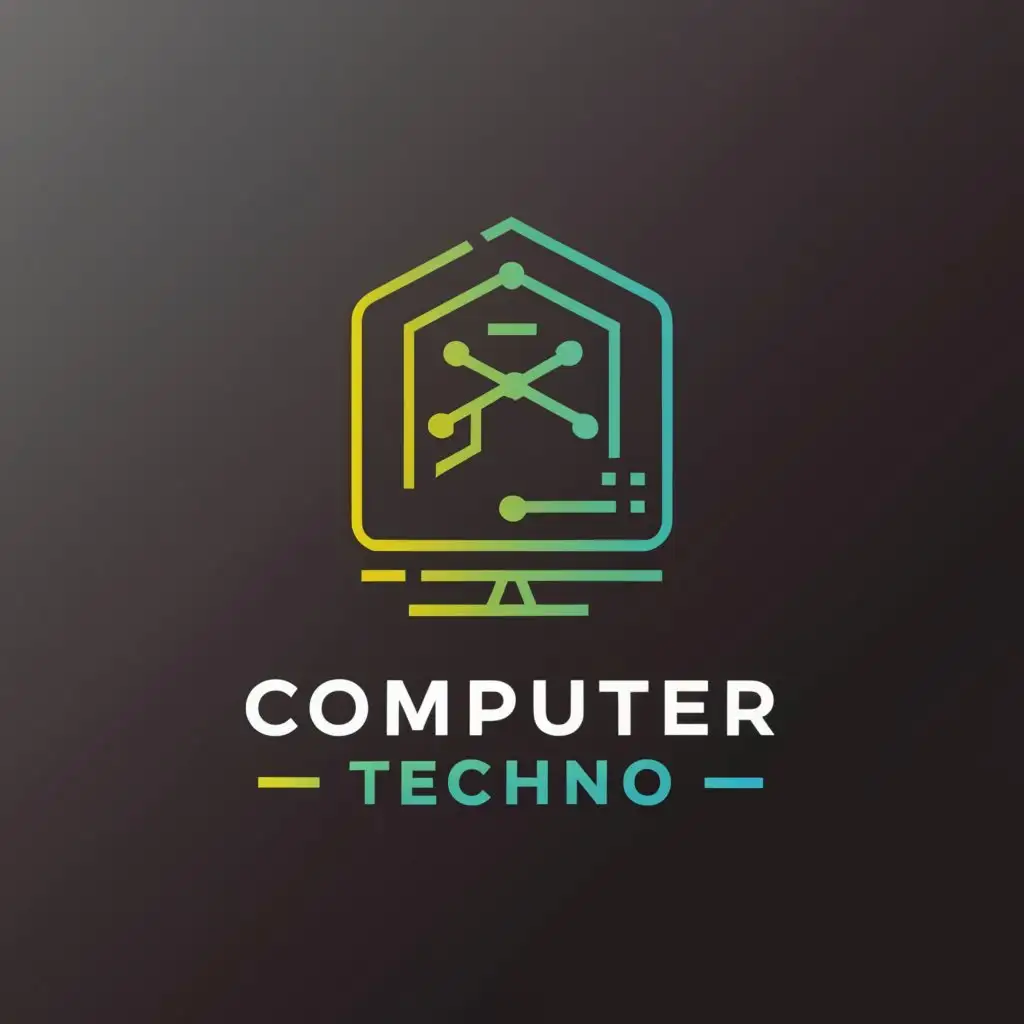 a logo design,with the text "Computer-techno", main symbol:Computer,Moderate,be used in Technology industry,clear background
