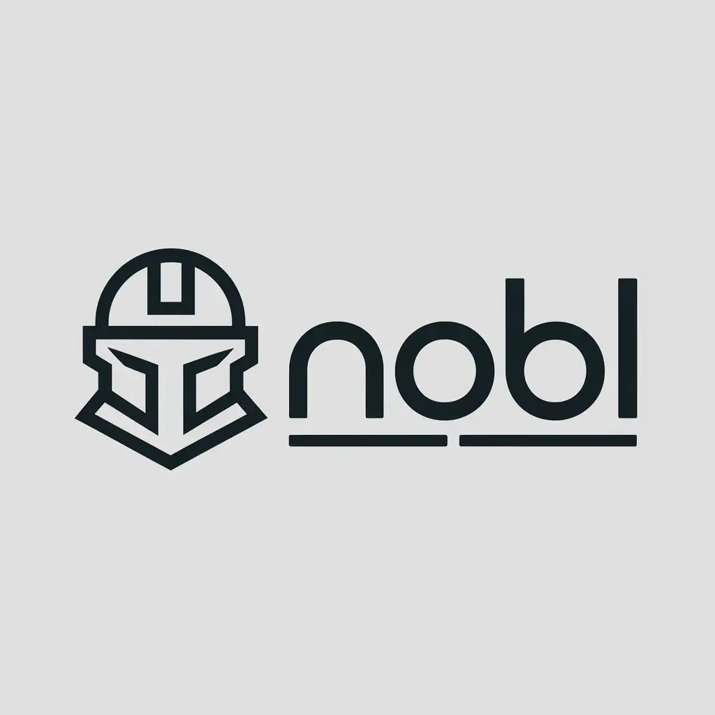 a logo design,with the text "NOBL", main symbol:Knight helmet,Moderate,be used in Technology industry,clear background