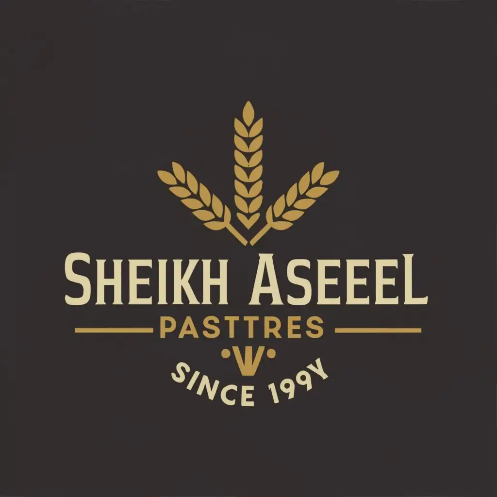 LOGO-Design-For-Sheikh-Aseel-Pastries-Timeless-Wheat-Symbol-with-Elegant-Text