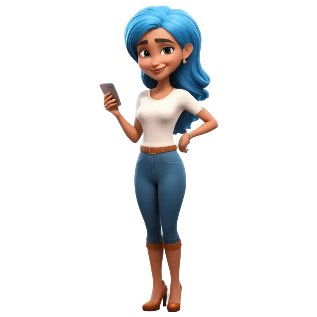 women cartoon blue hair