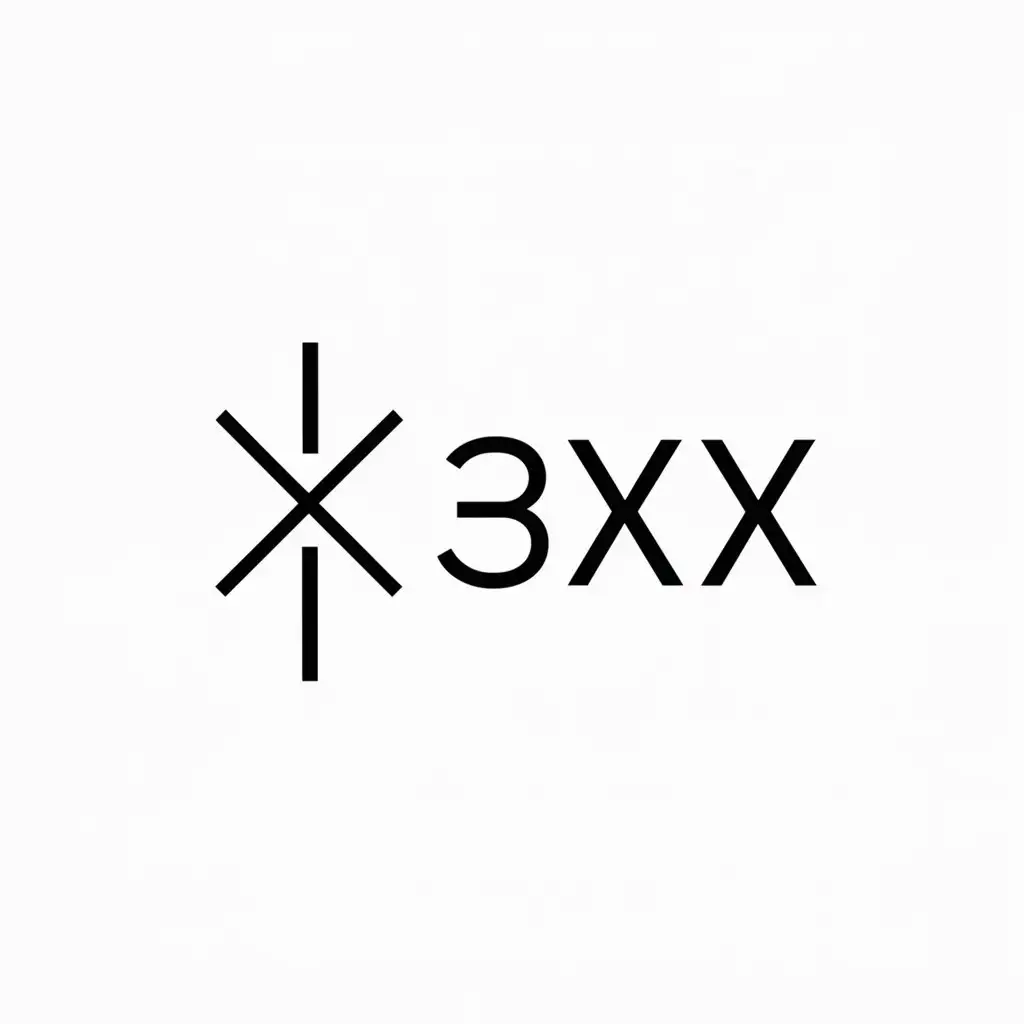 a logo design,with the text "3Xx", main symbol:una equis,Minimalistic,be used in Religious industry,clear background