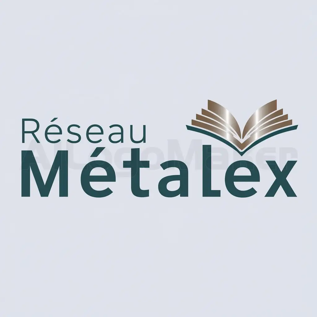 a logo design,with the text "Réseau MÉTALEX", main symbol:an open book,Moderate,be used in Education industry,clear background