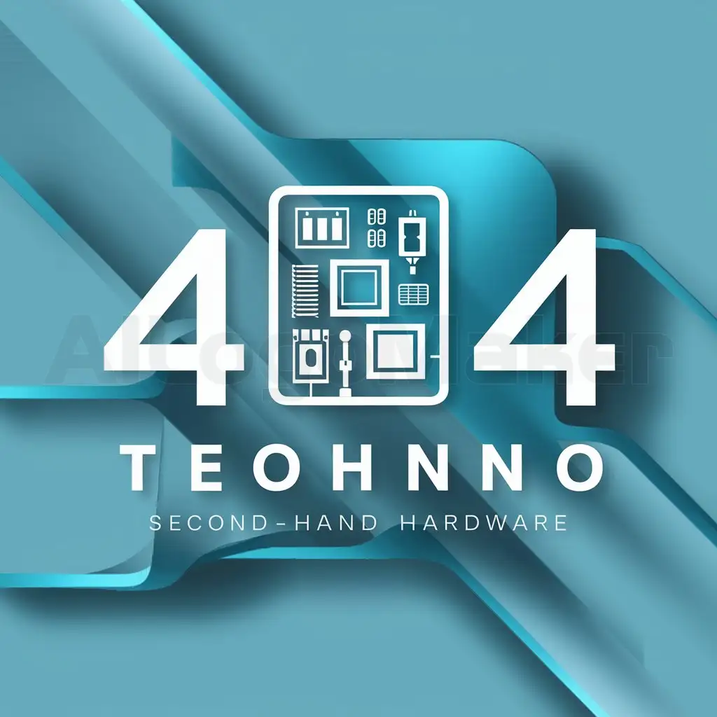 a logo design,with the text "404 techno", main symbol:Second hand computer hardware, and computer service, with lowest price,Moderate,clear background