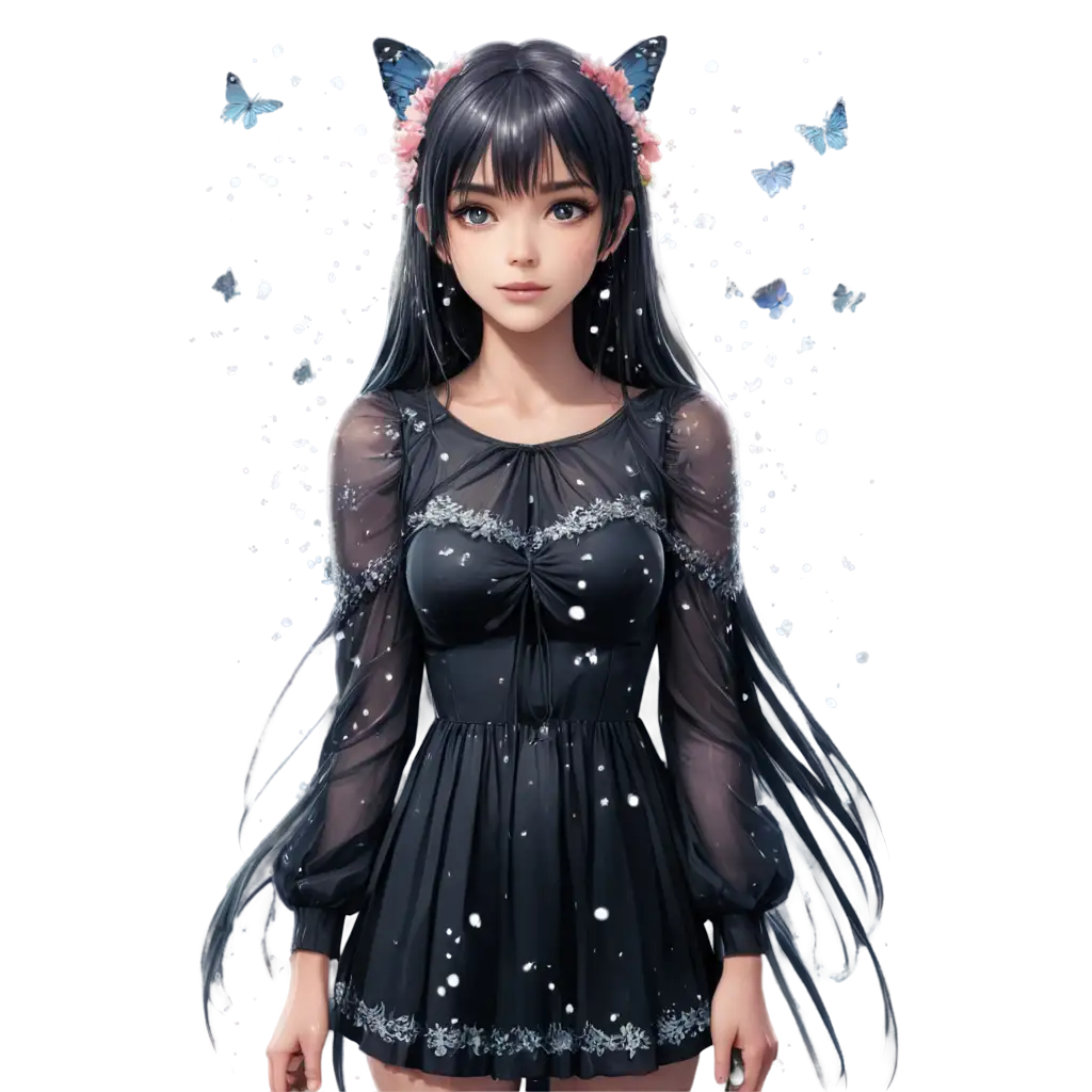 8K-PNG-Anime-Girl-at-Dawn-Highly-Detailed-Realistic-Glittering-Art-with-Flowers-and-Butterflies