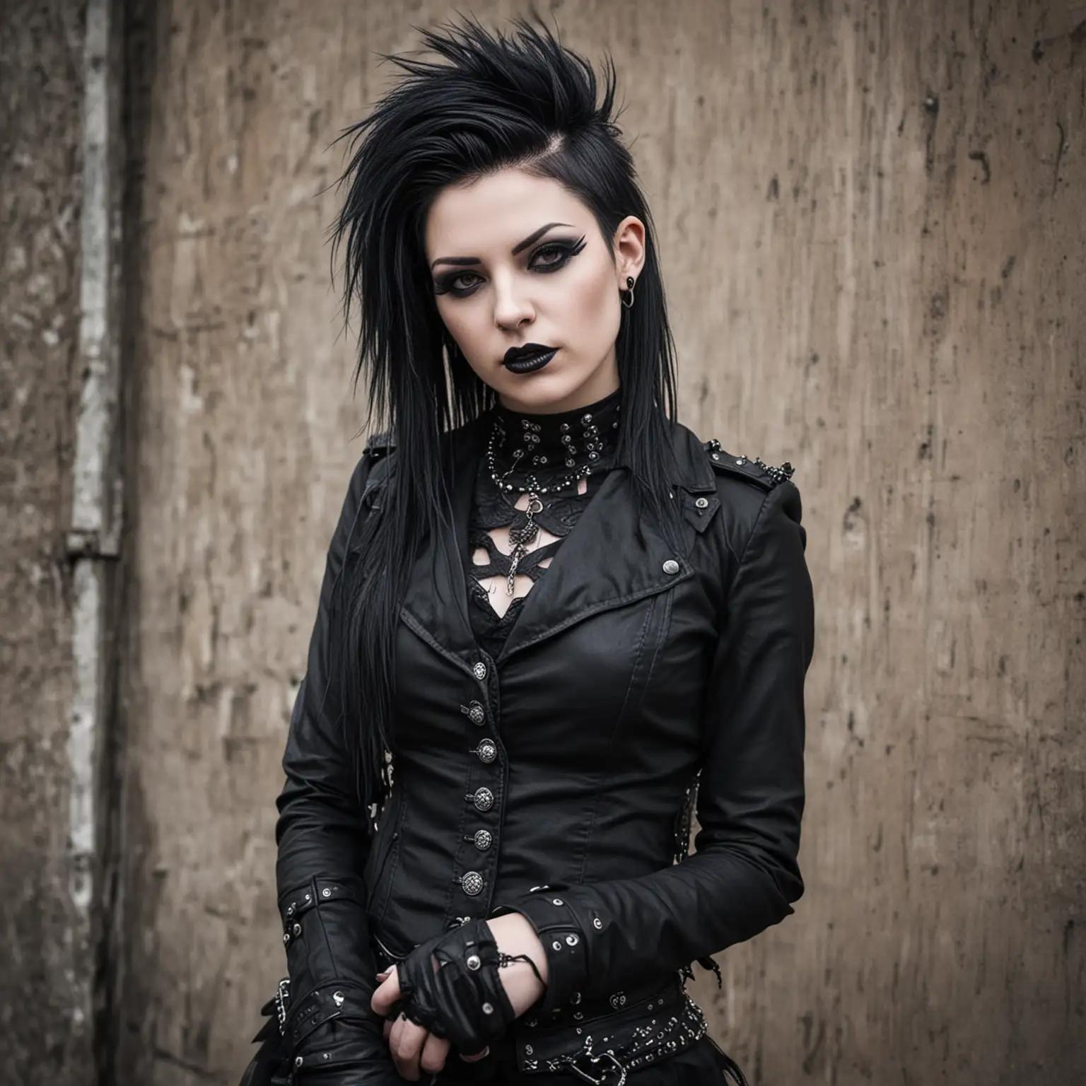 A beautiful goth punk woman