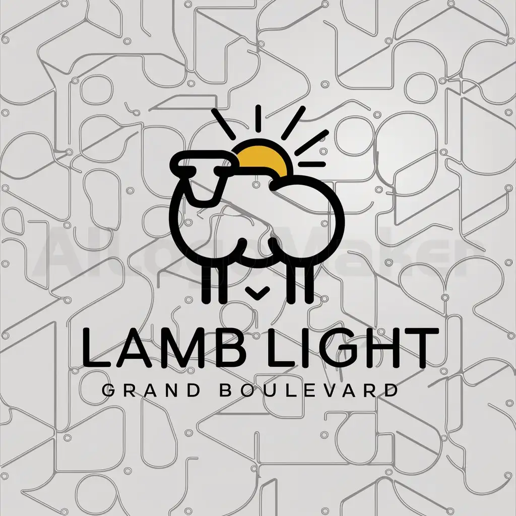 a logo design,with the text "lamb light grand boulevard", main symbol: Sheep, sun,complex,be used in Internet industry,clear background