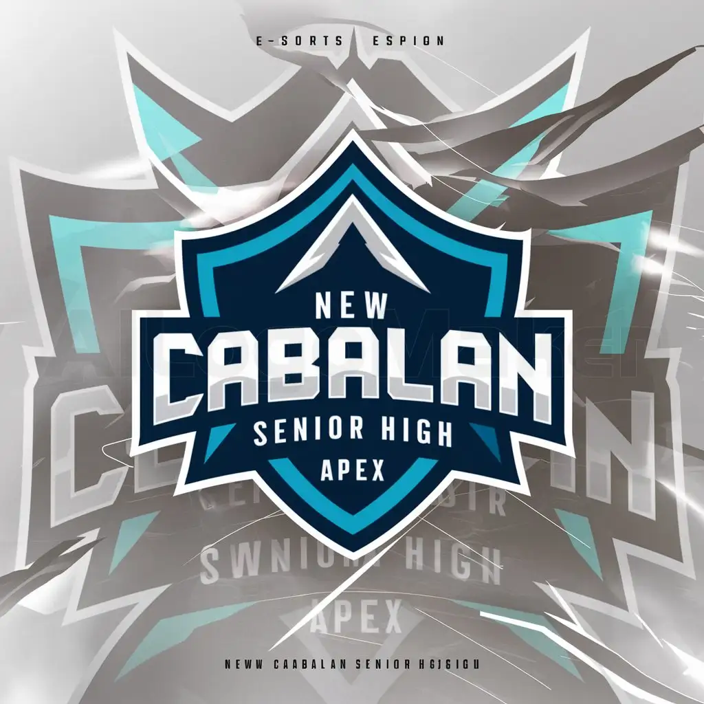 a logo design,with the text "NEW CABALAN SENIOR HIGH", main symbol:APEX,Moderate,be used in eSports industry,clear background