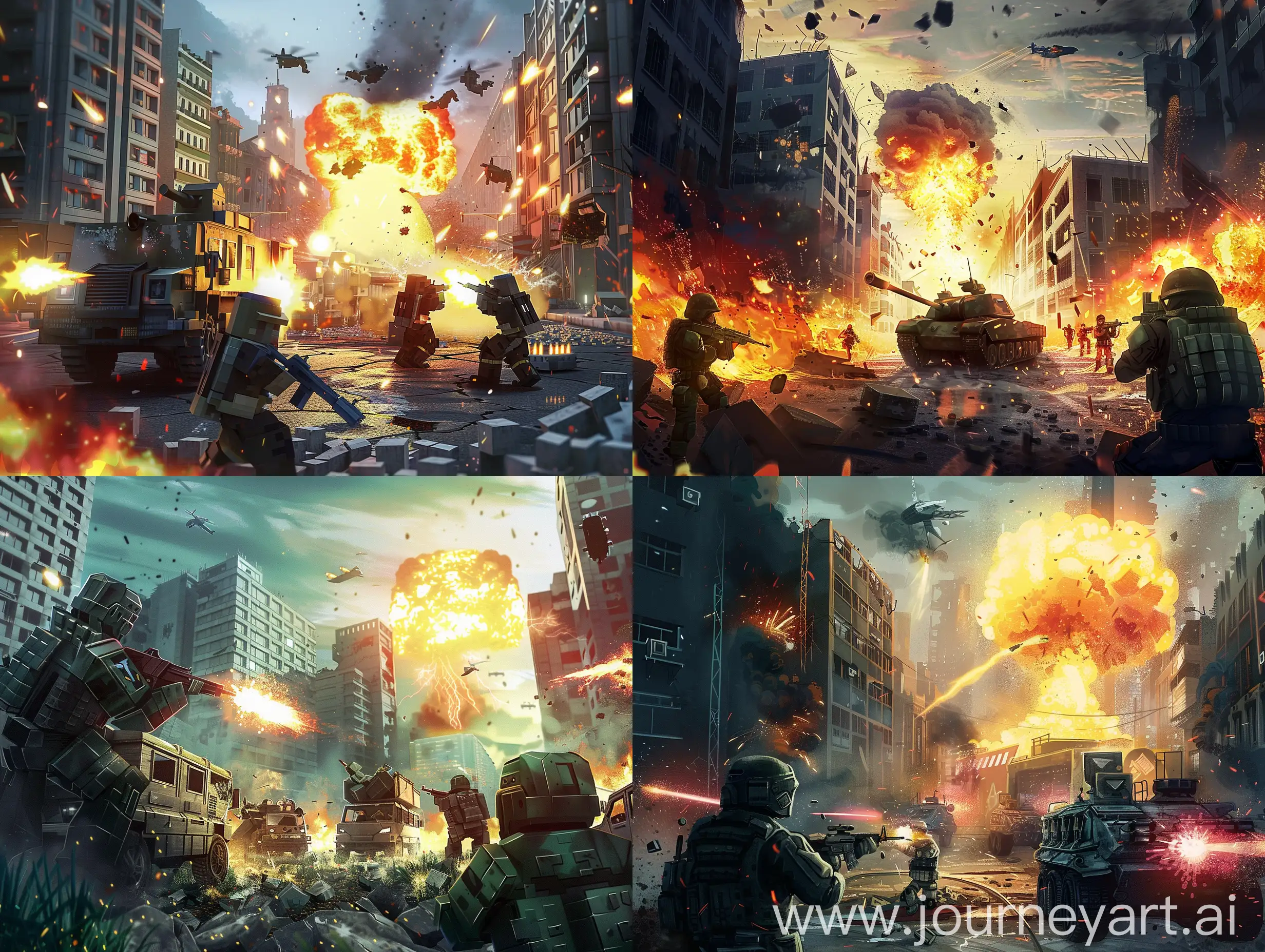 Urban-Battle-Scene-with-Soldiers-and-Atomic-Explosion