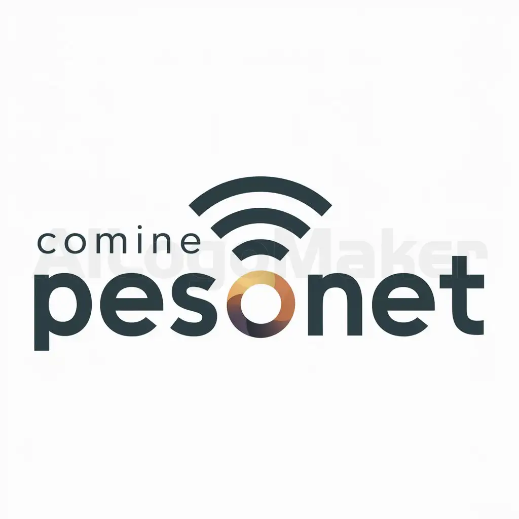 a logo design,with the text "COMINE PESONET", main symbol:WiFi,Moderate,be used in Internet industry,clear background