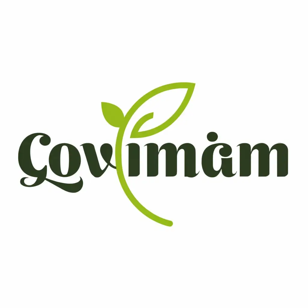a logo design,with the text "govindam", main symbol:a banana leaf,Moderate,be used in Restaurant industry,clear background