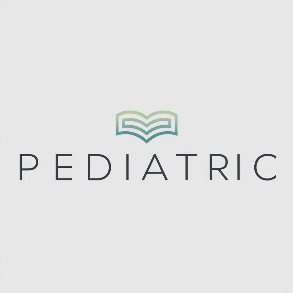 a logo design,with the text "Pediatric", main symbol:Book,Minimalistic,be used in Medical Dental industry,clear background