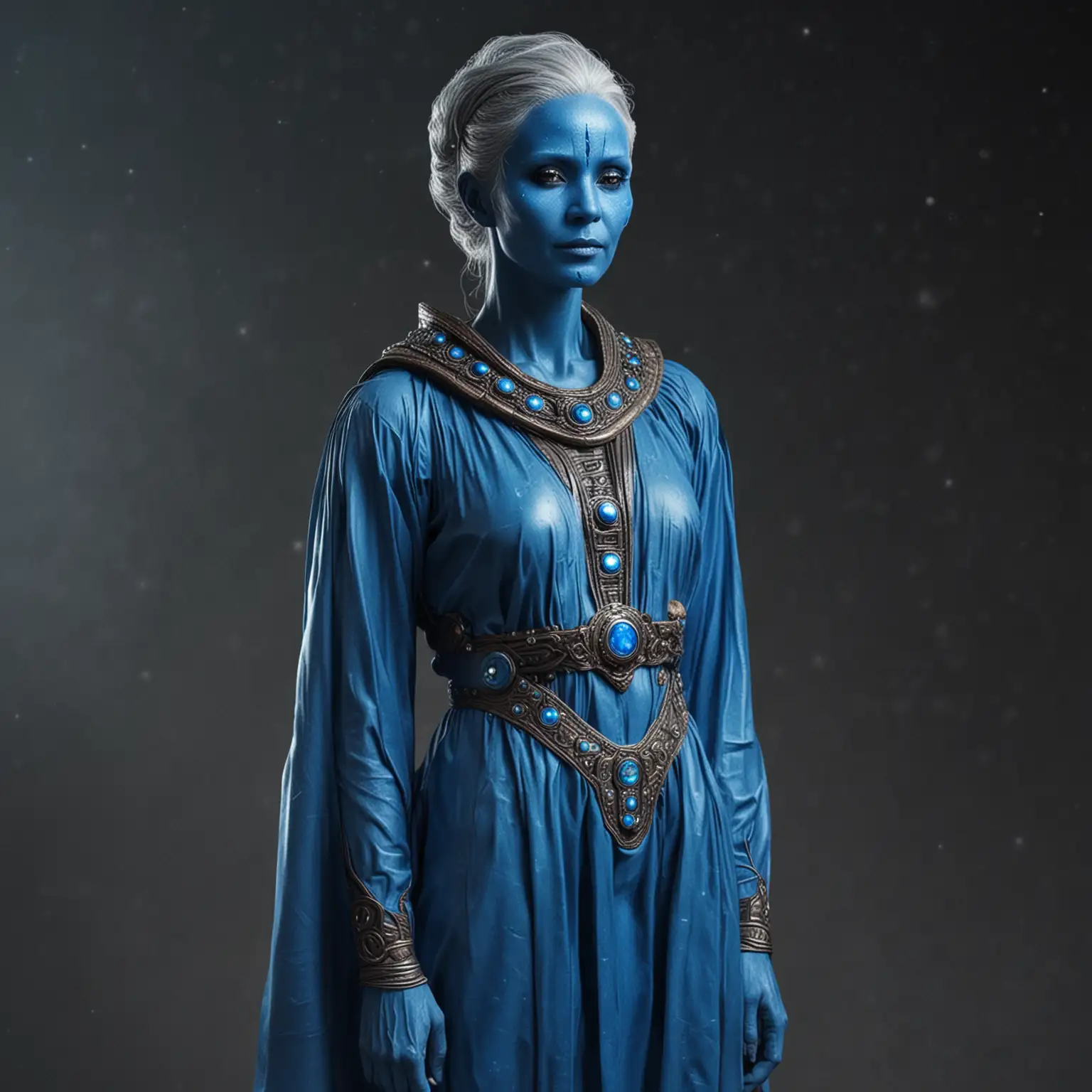 Galactic Andromedan Female in Shining Blue Robe