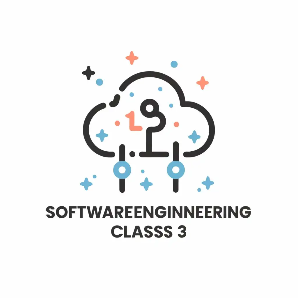 LOGO-Design-For-Software-Engineering-Class-3-Minimalistic-Cloud-and-Network-with-Celestial-Motifs