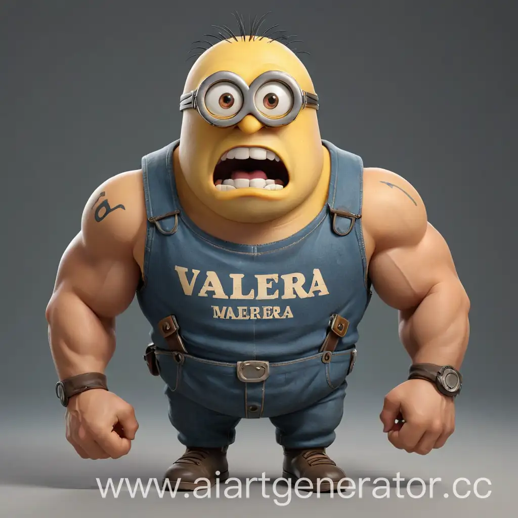 Muscular Minion VALERA Character Bold and Strong Cartoon Figure | AI ...