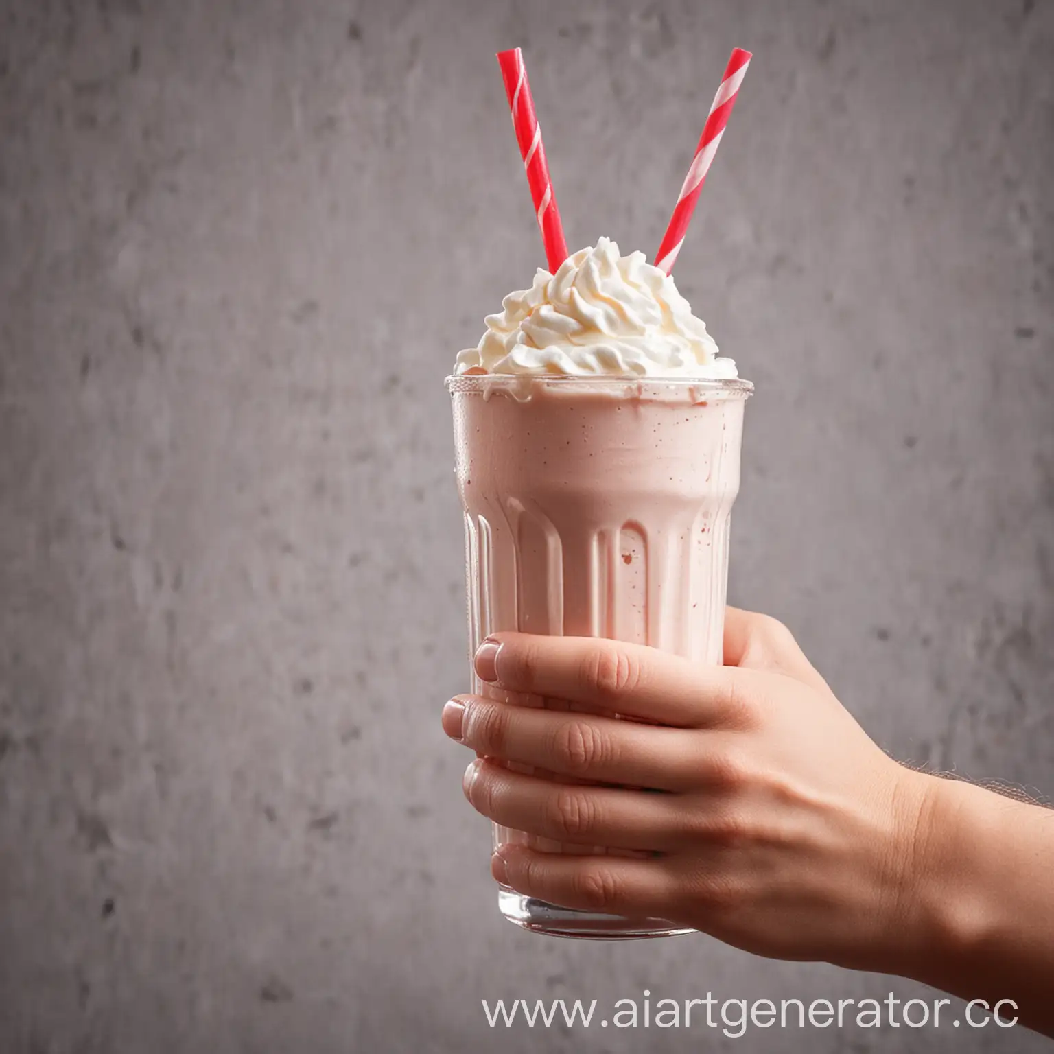 Person-Holding-Milkshake-in-Outstretched-Hand