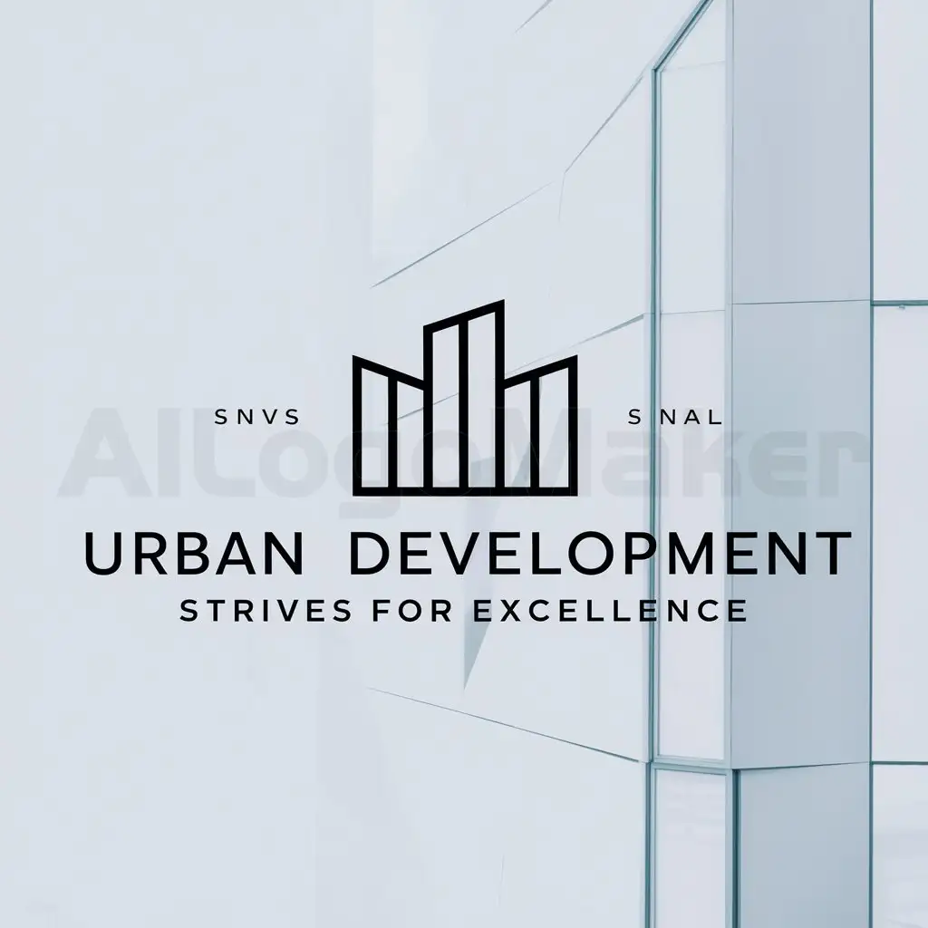 a logo design,with the text " Urban Development strives for excellence

(The input is in Chinese, and the translation into English is "Urban Development strives for excellence".)", main symbol:building,Minimalistic,clear background