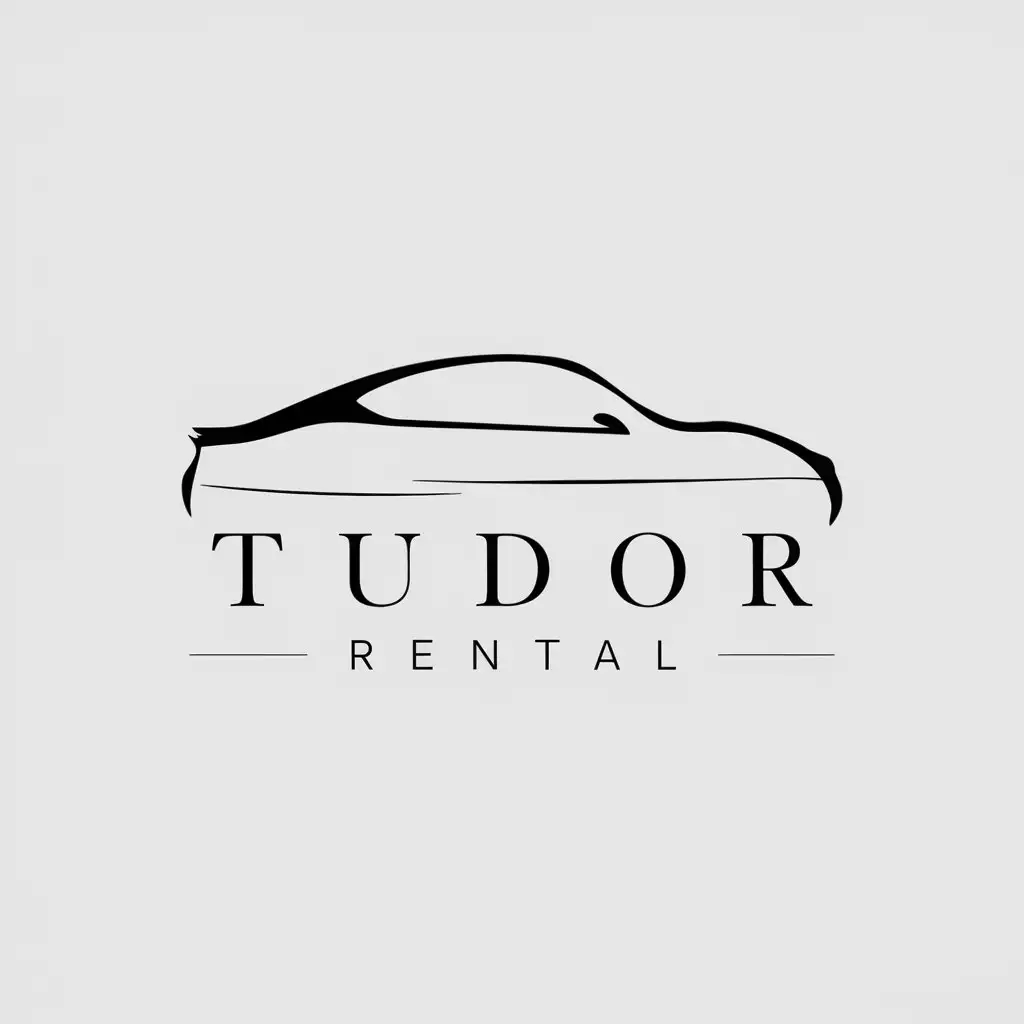 a logo design,with the text "Tudor Rental", main symbol:A Comfort Car,Minimalistic,be used in Automotive industry,clear background