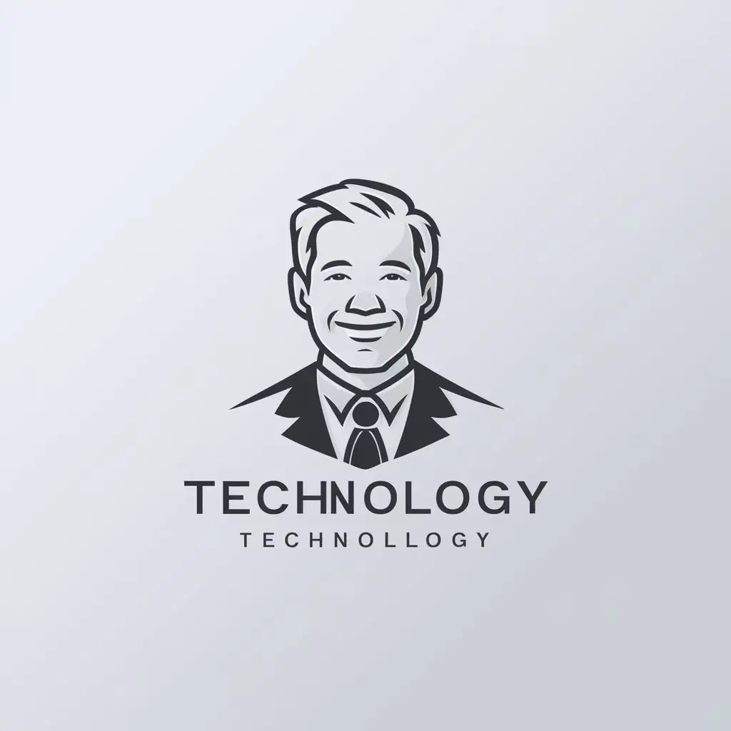 LOGO-Design-For-Successful-Happy-MiddleAged-Man-Life-Business-Symbol-in-Minimalistic-Style-for-Technology-Industry