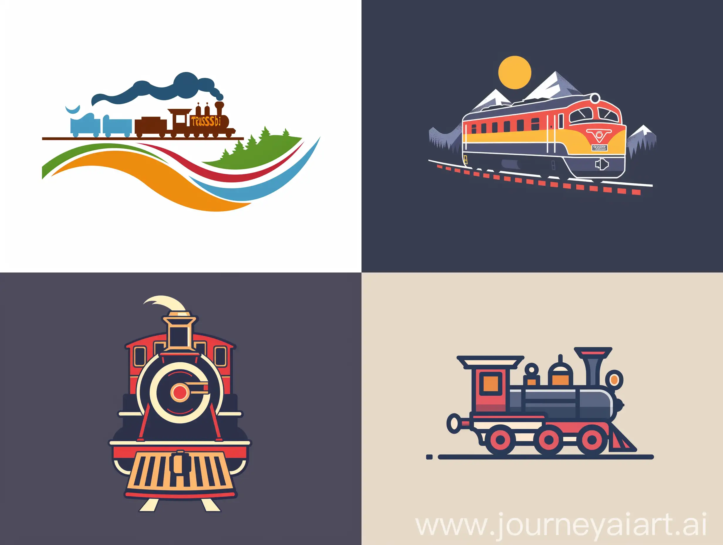 Vintage-Steam-Locomotive-Logo-for-Transsib-Voyage-Travel-Company
