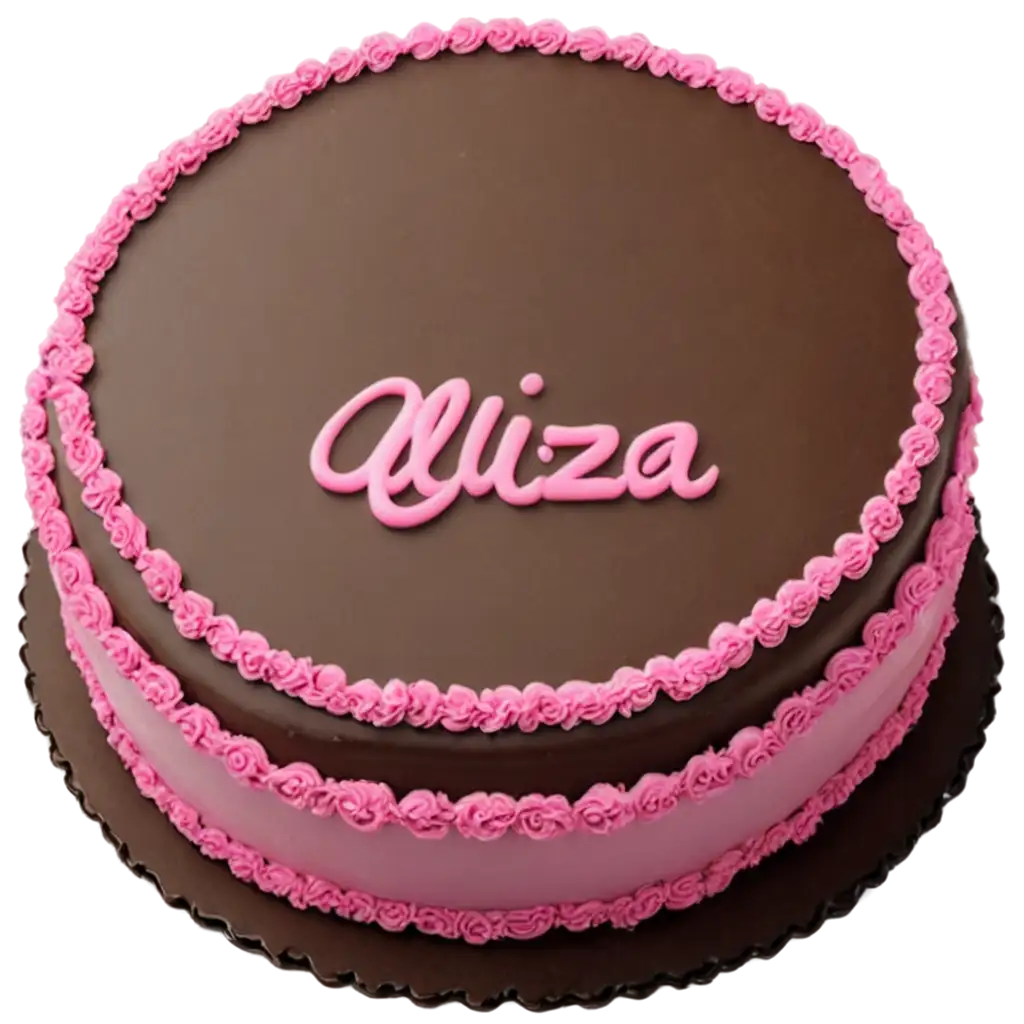 Cake with the name "aliza" written on it