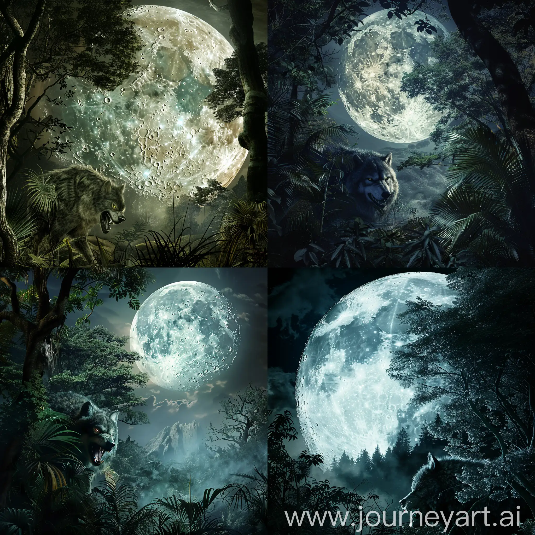 Werewolf-lurking-in-the-moonlit-forest