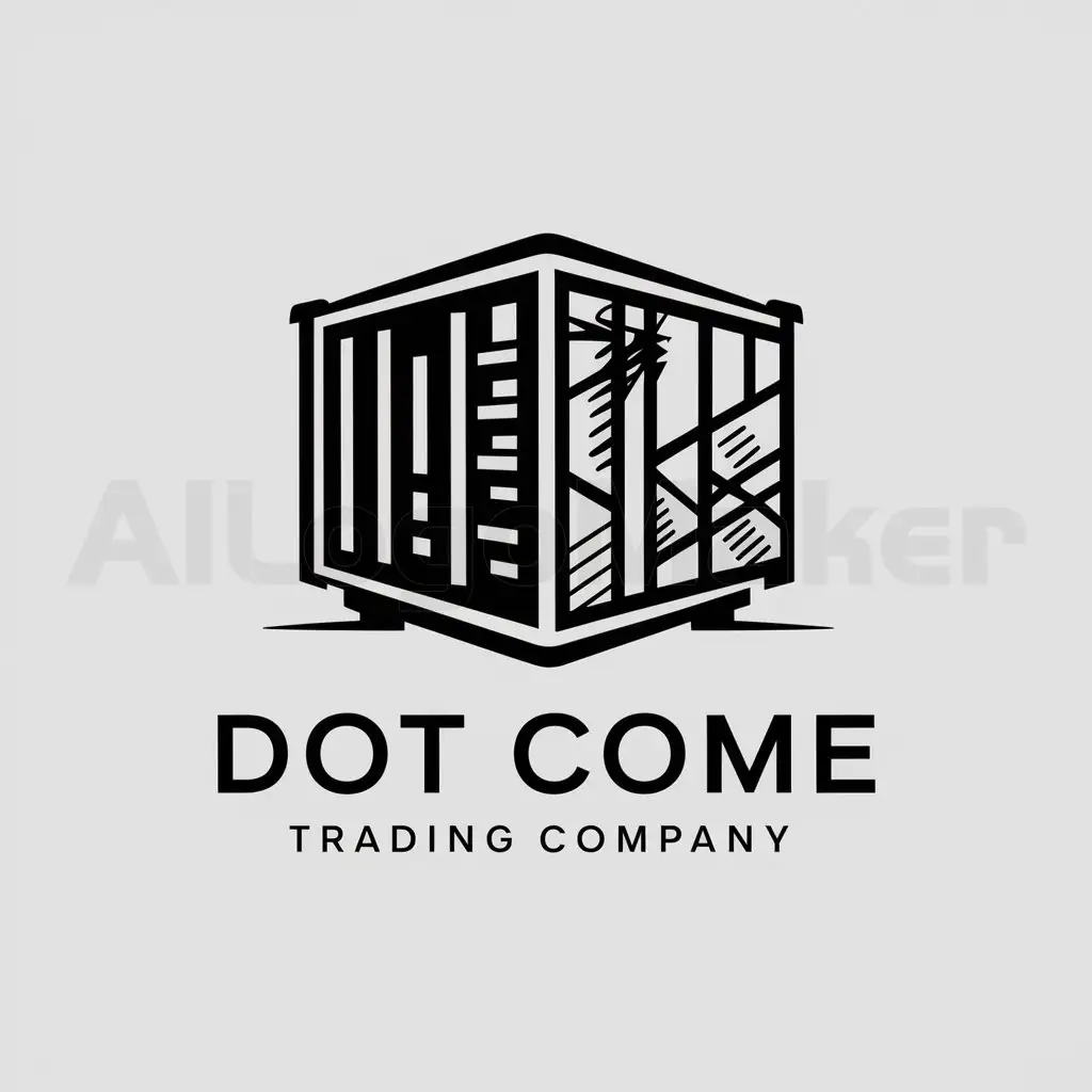 LOGO-Design-for-Dot-Come-Trading-Company-Container-Symbol-Reflecting-Complexity-and-Construction-Industry