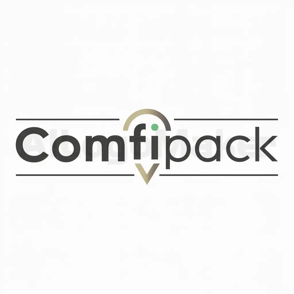 a logo design,with the text "comfipack", main symbol:location icon,Moderate,be used in Travel industry,clear background