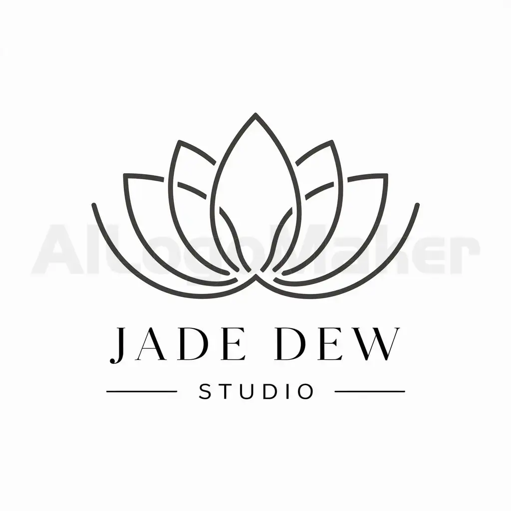 LOGO-Design-For-Jade-Dew-Studio-Elegant-Lotus-Symbol-for-a-Minimalistic-Touch-in-the-Restaurant-Industry