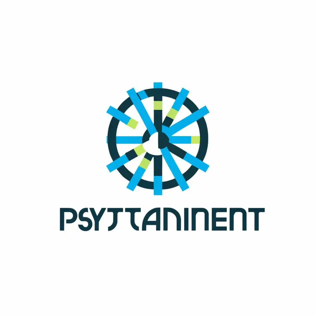 a logo design,with the text "Psytainment", main symbol:Ferris wheel,Moderate,be used in Entertainment industry,clear background