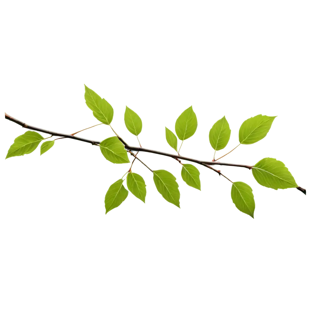 Exquisite-PNG-Image-Captivating-Branch-with-Leaves-Illustration