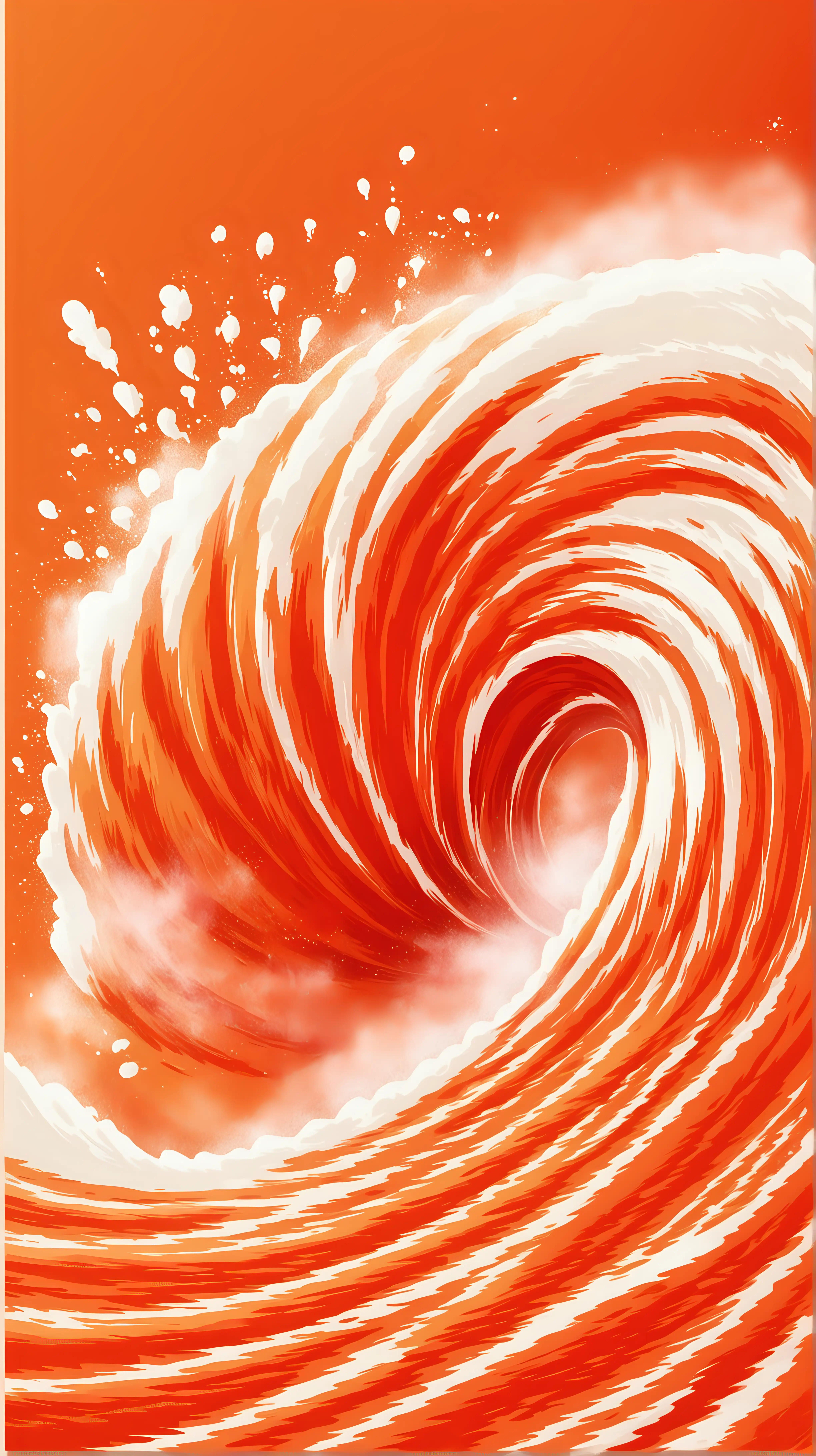 橙红  运动趋势  风吹 水粉 涂抹 矢量 海浪 