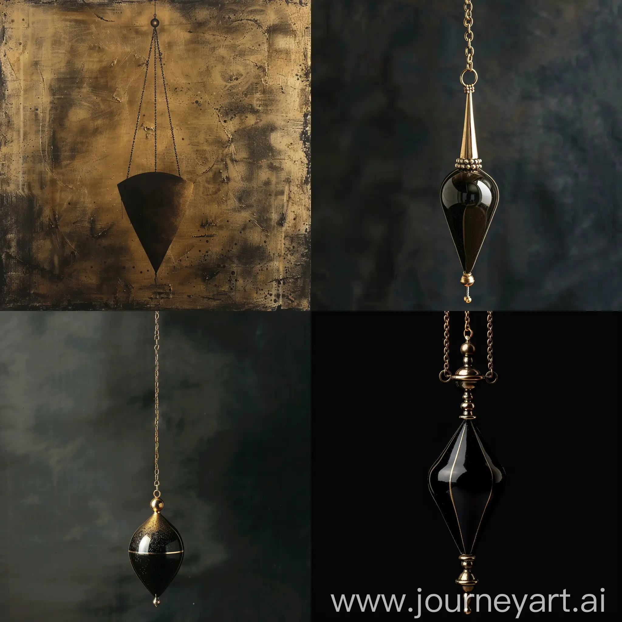 Elegant-Pendulum-Art-in-BlackGold-Tones
