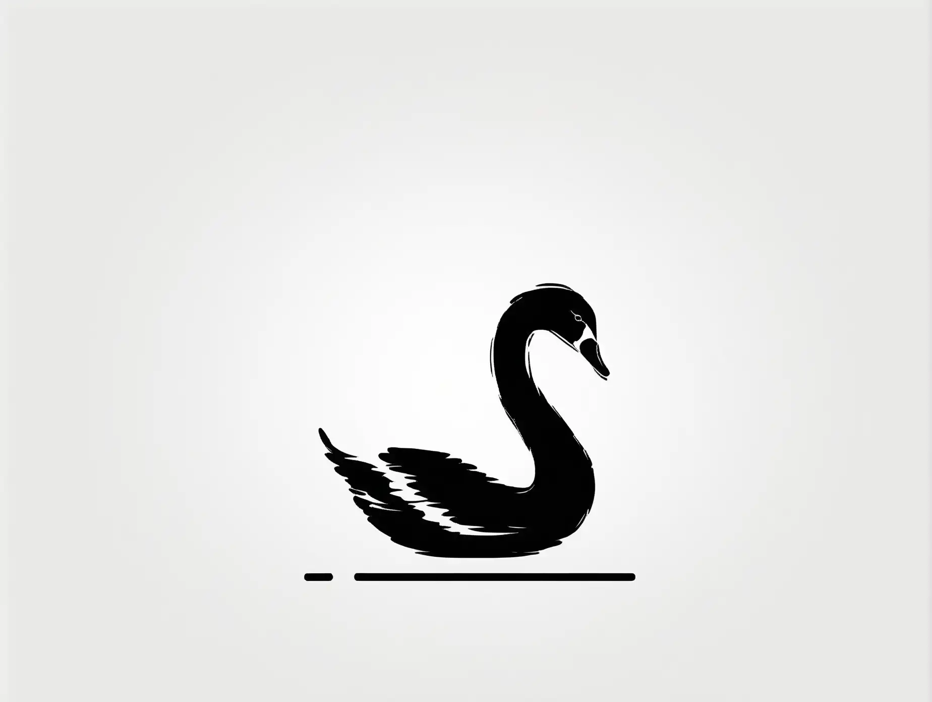 Elegant Black Swan Logo on Clean White Background