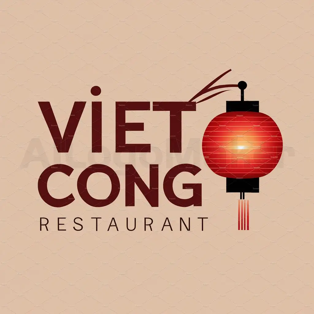 a logo design,with the text "Viet Cong", main symbol:red Chinese street lantern,Moderate,be used in Restaurant industry,clear background