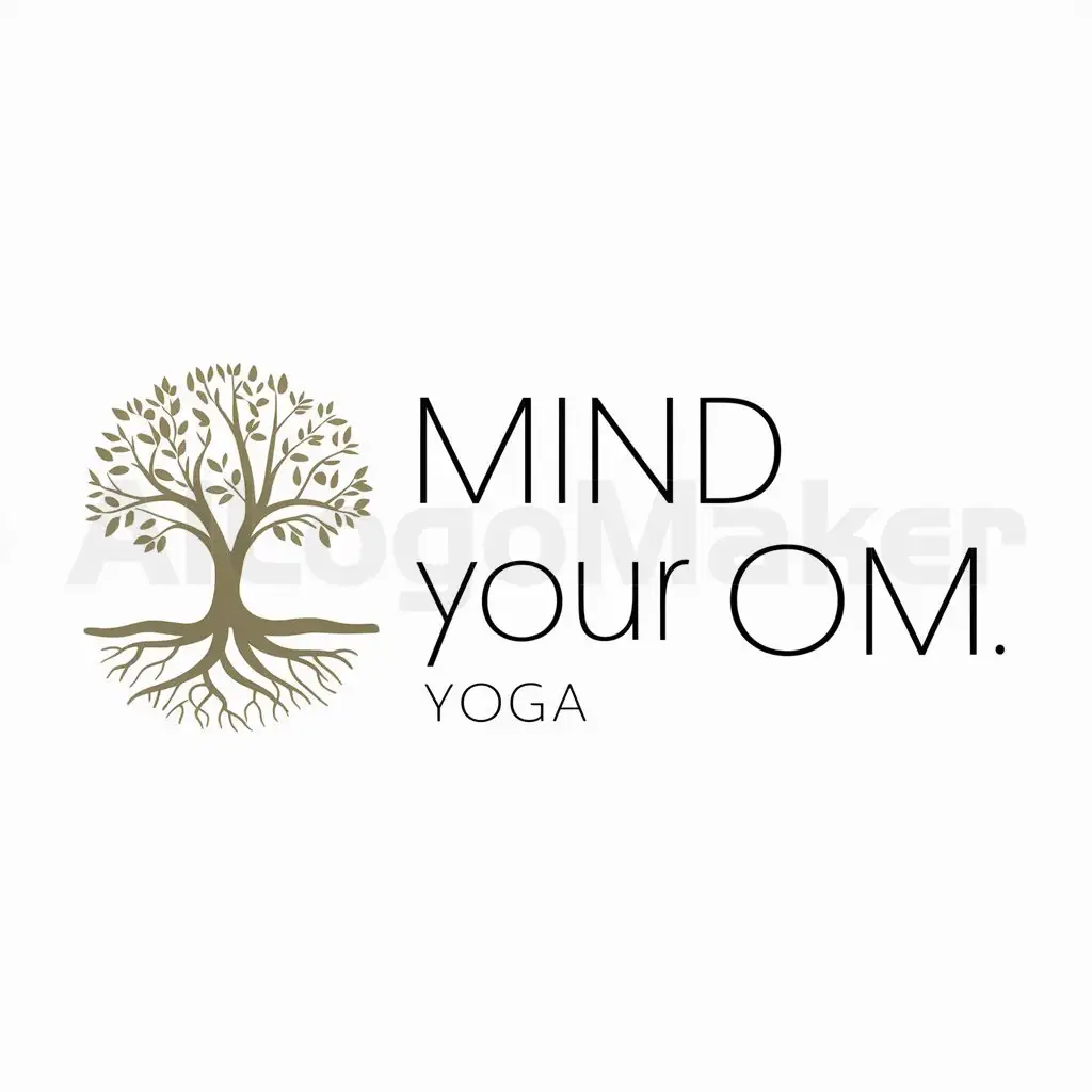 a logo design,with the text "Mind Your Om Yoga", main symbol:Nature and Yoga,Minimalistic,be used in Yoga industry,clear background