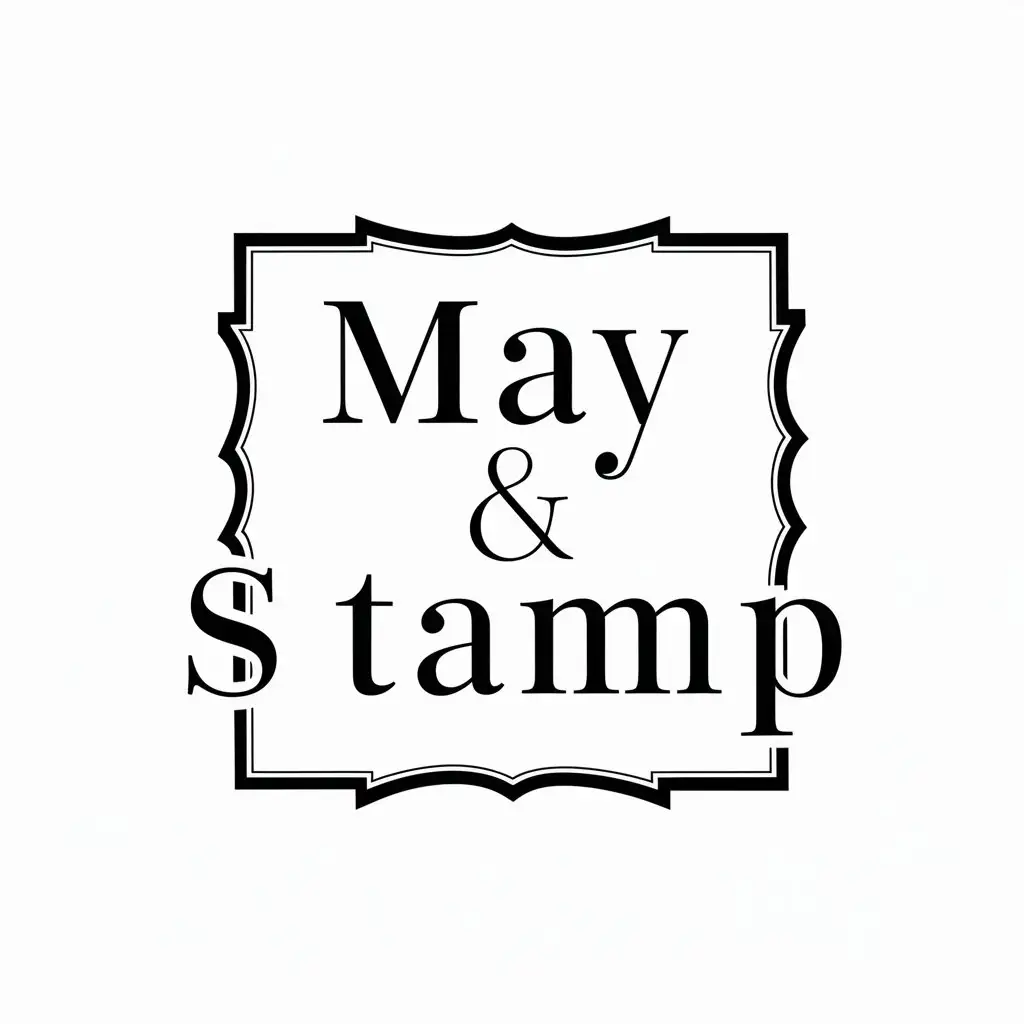 Minimalist Black and White Logo Design May Stamp on White Background