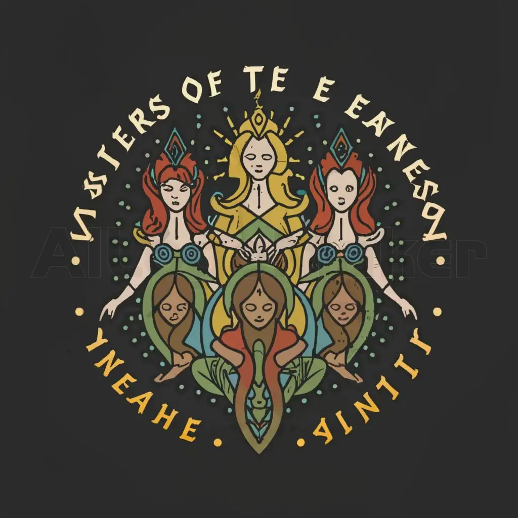 LOGO-Design-For-Sisters-of-the-Elements-Pagan-Female-Guardians-Symbol-with-Wiccan-Magic-Theme