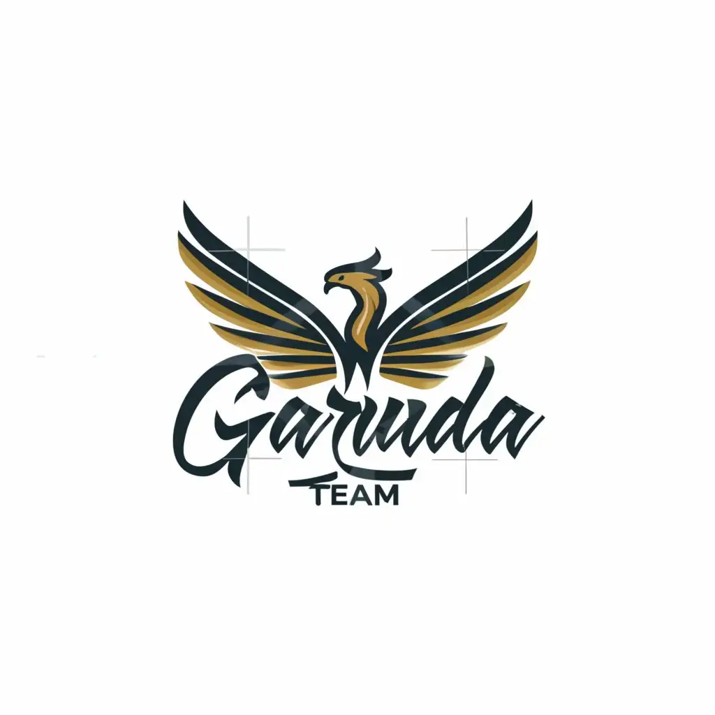 a logo design,with the text "garuda", main symbol:team,complex,clear background