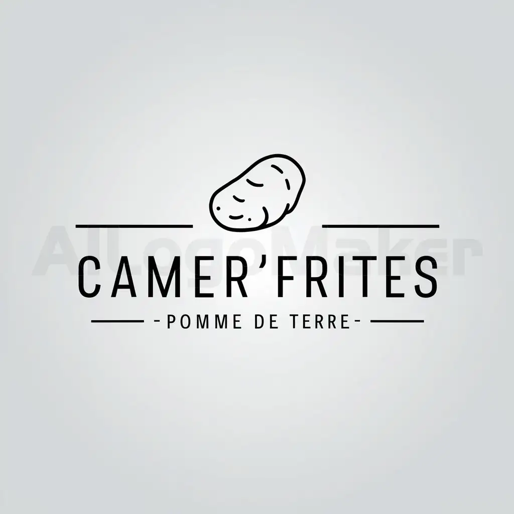 a logo design,with the text "Camer'Frites", main symbol:pomme de terre,Moderate,clear background